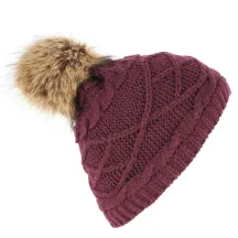 Burgundy Victoria Pompom Beanie - Traclet Reference: 5014 | Traclet Hat Shop