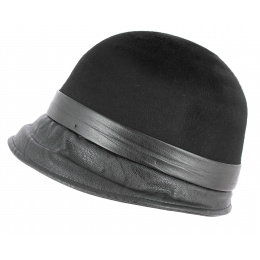 Chapeau Cloche Feutre Evelina Noir- Traclet