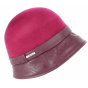 Evelina Burgundy Felt Cloche Hat - Traclet