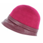 Evelina Burgundy Felt Cloche Hat - Traclet