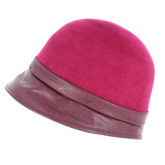 Chapeau Cloche Feutre Evelina Bordeaux- Traclet Chapeau Cloche Feutre Evelina Bordeaux- Traclet