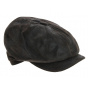 Chocolate Leather Hatteras Newsboy Cap - Aussie Apparel