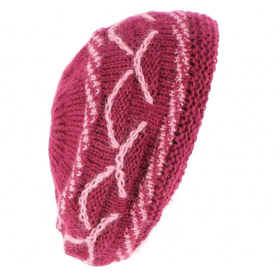 Knit Angora Lecce Cassis beret / bonnet - Traclet