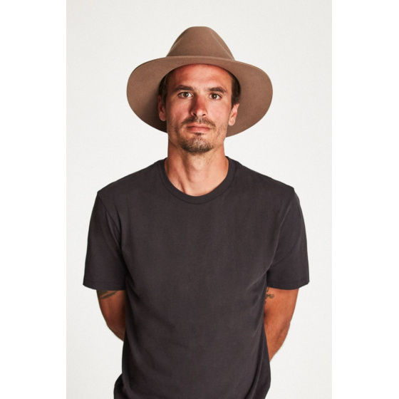 Chapeau Wesley Fedora Feutre Laine Sable- Brixton