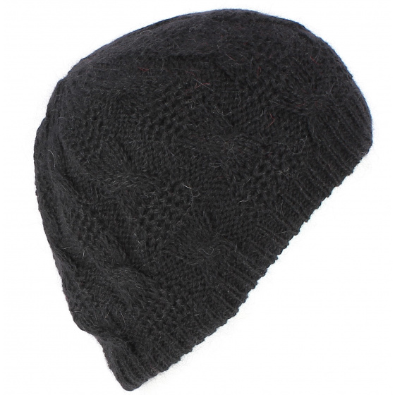 Angora Beanie Apollonia Black - Traclet