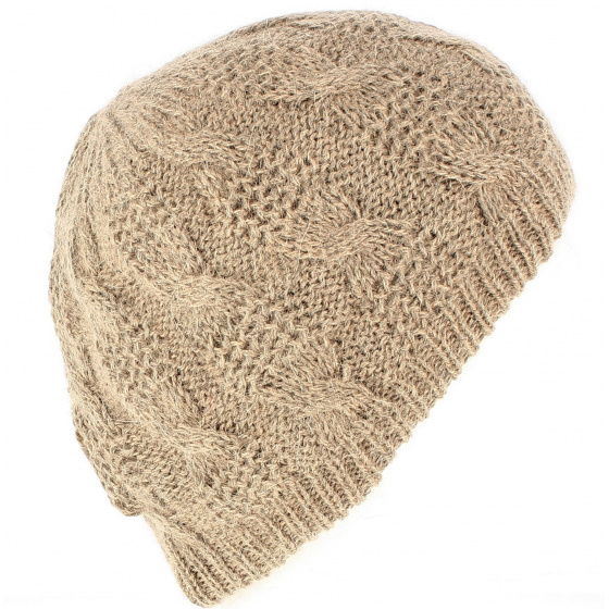 Beige Apollonia Angora Beanie - Traclet