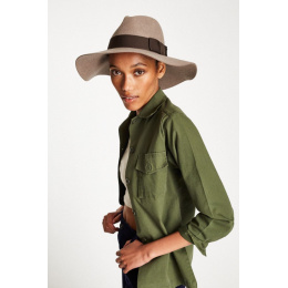 Piper Wide-Brimmed Hat Natural Wool Felt - Brixton