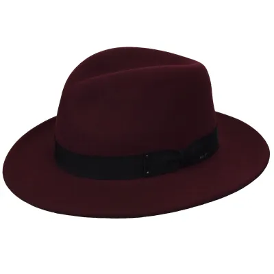 Chapeau Fedora Curtis Feutre Bordeaux - Bailey  - boutique bailey Reference : 8593 | Chapellerie Traclet