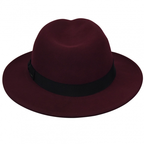 Curtis Fedora Felt Hat Burgundy - Bailey