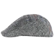 Casquette Plate en Harris Tweed Ascot gris CRAMBES Reference : 54 | Chapellerie Traclet