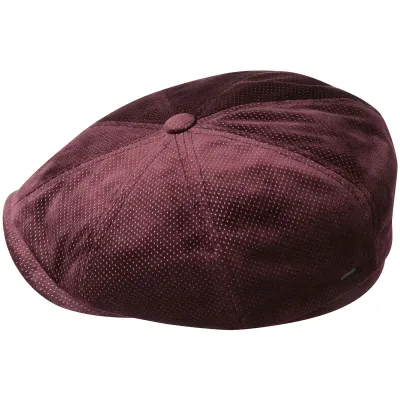 Casquette Newsboy Wyman Velours Bordeaux- Bailey  Reference : 8604 | Chapellerie Traclet
