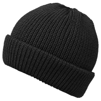 Bonnet en Tricot Dassel Avec Revers Noir- Traclet Reference : 8478 | Chapellerie Traclet