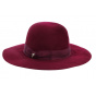 Lyne Burgundy Rabbit Felt Wide-Brim Hat - Fléchet