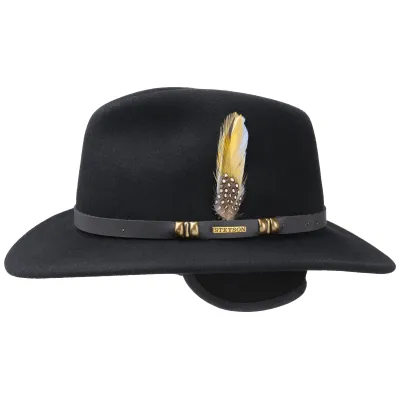 Chapeau Michigan Traveller Noir cache oreilles  - Stetson Reference : 659 | Chapellerie Traclet