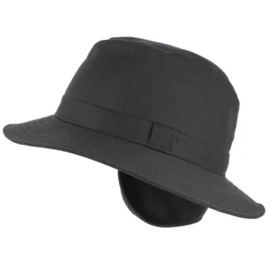 Chapeau Orvieto Cache-Oreilles Noir- Crambes  Reference : 8564 | Chapellerie Traclet