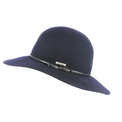 Audrey Navy Wool Felt Wide Brim Hat - Traclet Reference: 7428 | Traclet Millinery