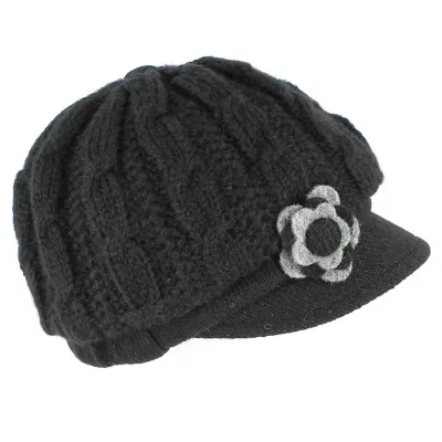 Casquette Gavroche Angèle Tricot Noir - Traclet Reference : 5392 | Chapellerie Traclet