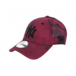 Military Camo Pattern Cap Burgundy - New Era