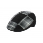 Douai Patchwork Cap Black and Grey Wool - Traclet