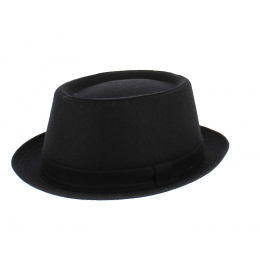 Prato Porkpie Black Wool Traclet Hat