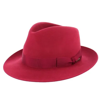 Chapeau Feutre Poil Bogart Penn Rouge - Stetson Reference : 8640 | Chapellerie Traclet