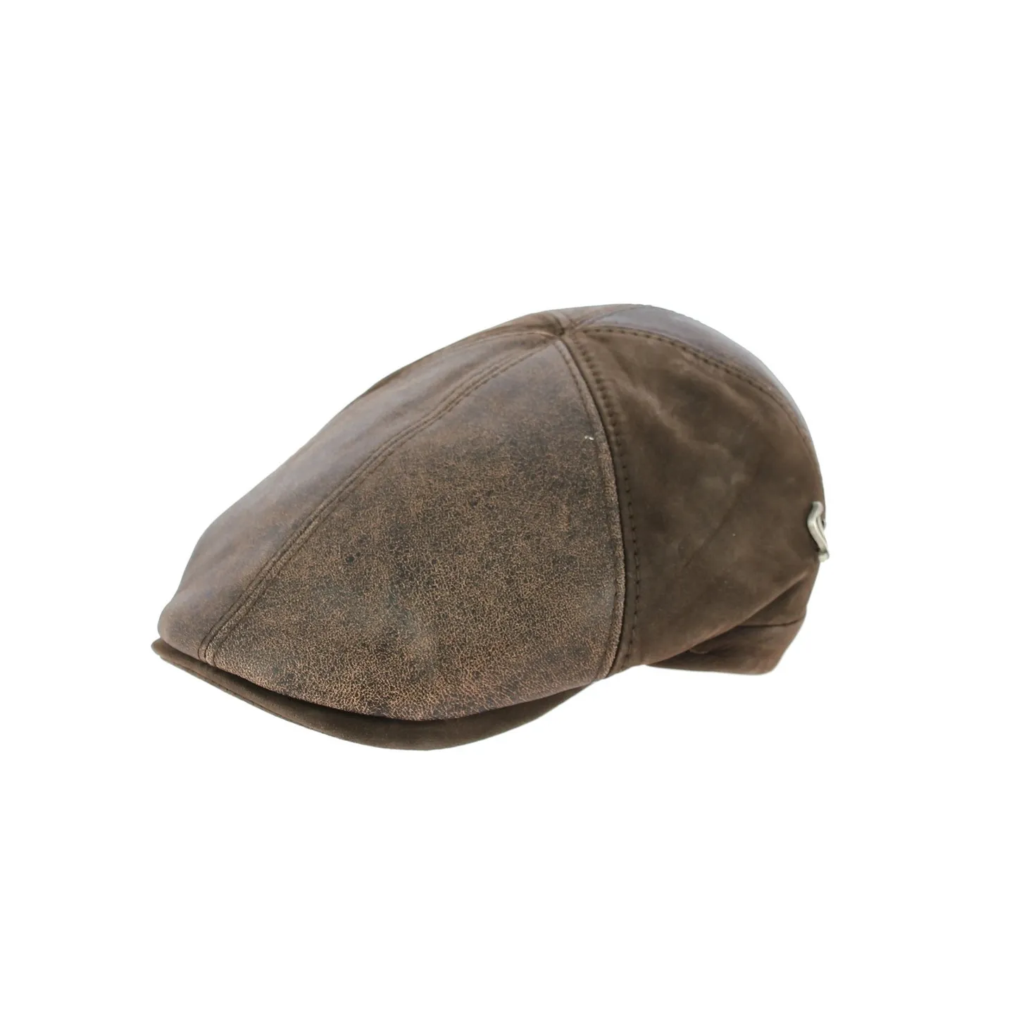 Brown Leather Lorette Flat Cap - Fléchet Reference: 8653 | Traclet Hat Shop
