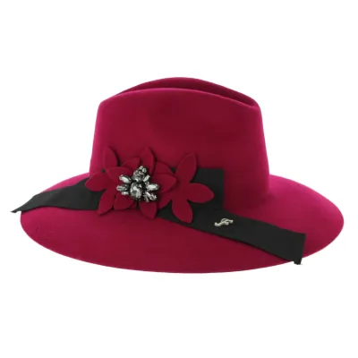 Red Cabernet Wool Felt Hat - Fléchet  Reference: 8651 | Traclet Hat Shop
