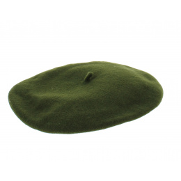 Béret Basque Fina Laine Vert Olive - Elosegui