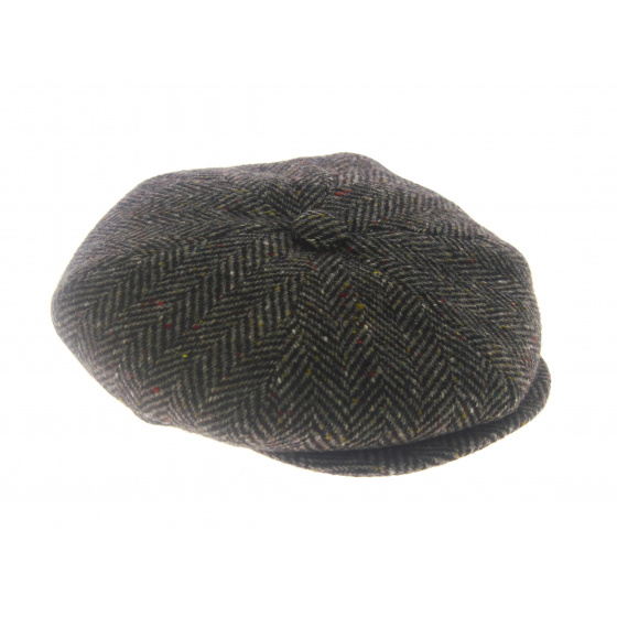 Irish Newsboy Cap Anthracite Herringbone - Jonathan Richard