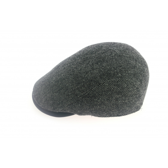 Grey and Black Chambon Flat Cap - Traclet