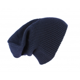 Classic Navy Cashmere Beanie - Traclet