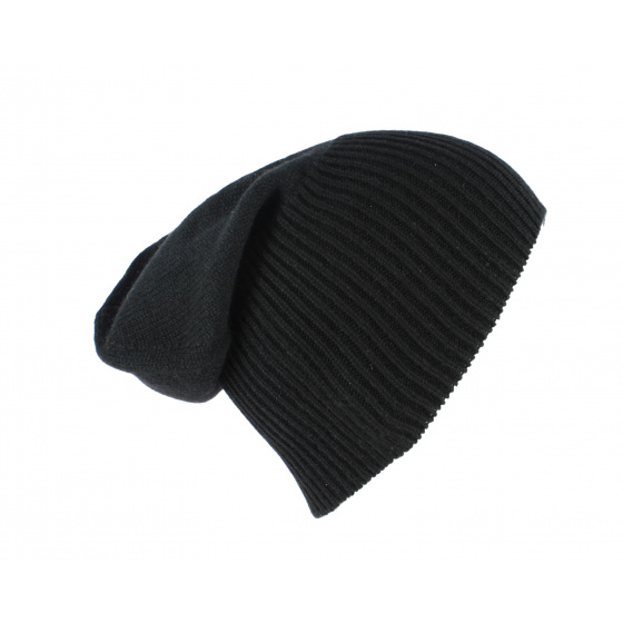 Classic Black Cashmere Beanie-Traclet - Bergeron