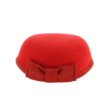 Chapeau Carla Bruni Feutre Laine Rouge- Traclet  Reference : 8787 | Chapellerie Traclet