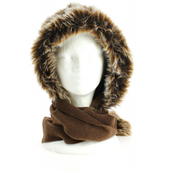 Brown Fleece Hood - Traclet Brown Fleece Hood - Traclet