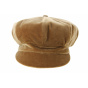 Lucile Camel Velvet Newsboy Cap - Traclet