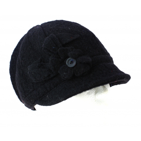 Casquette Neima Noire Laine Bouillie -Traclet Casquette Neima Noire Laine Bouillie -Traclet