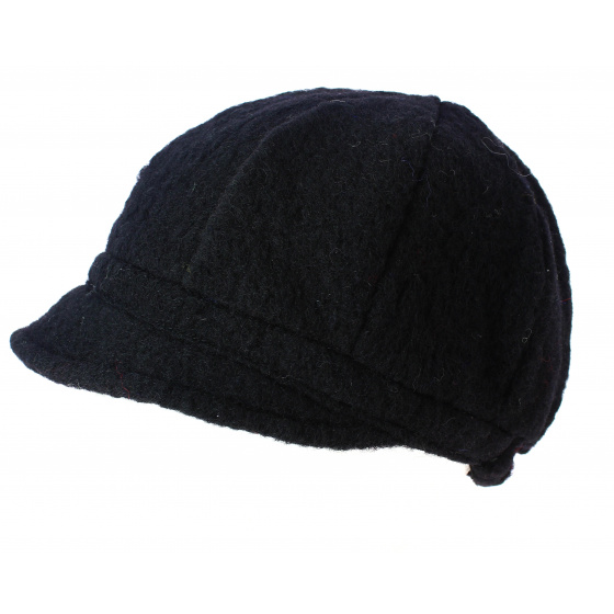 Casquette Neima Noire Laine Bouillie -Traclet Casquette Neima Noire Laine Bouillie -Traclet