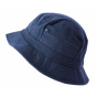 Navy Blue Fabric Bucket Hat - Traclet