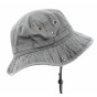 Ethos dark gray cotton bucket hat with cord