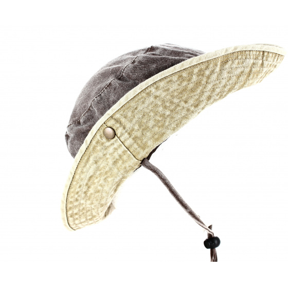 Bob Coton Broom Bicolore Marron/Beige- Traclet