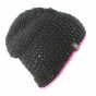 Basic reversible fuchsia and white beanie
