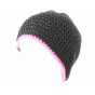 Basic reversible fuchsia and white beanie