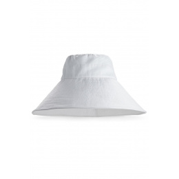 Wide Brimmed Beach Floppy Hat White Cotton - Coolibar