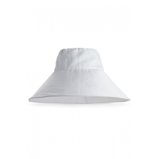 Wide Brimmed Beach Floppy Hat White Cotton - Coolibar