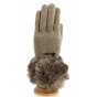 Pyrop Rabbit Fur Gloves Taupe - Herman