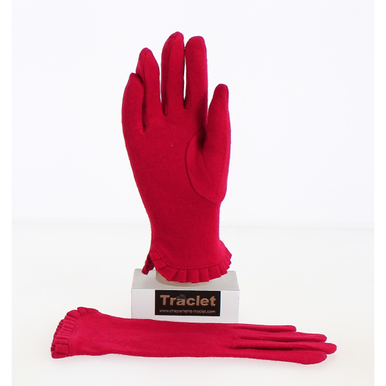 Women's Wool & Nylon Red Gloves - Traclet