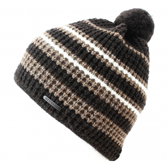 Brown Pompom Beanie - Stetson