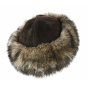 Toque Nastasia Leather & Faux Fur Mink Brown- Traclet