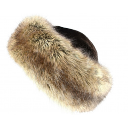 Toque Nastasia Leather & Faux Fur Fox Brown- Traclet
