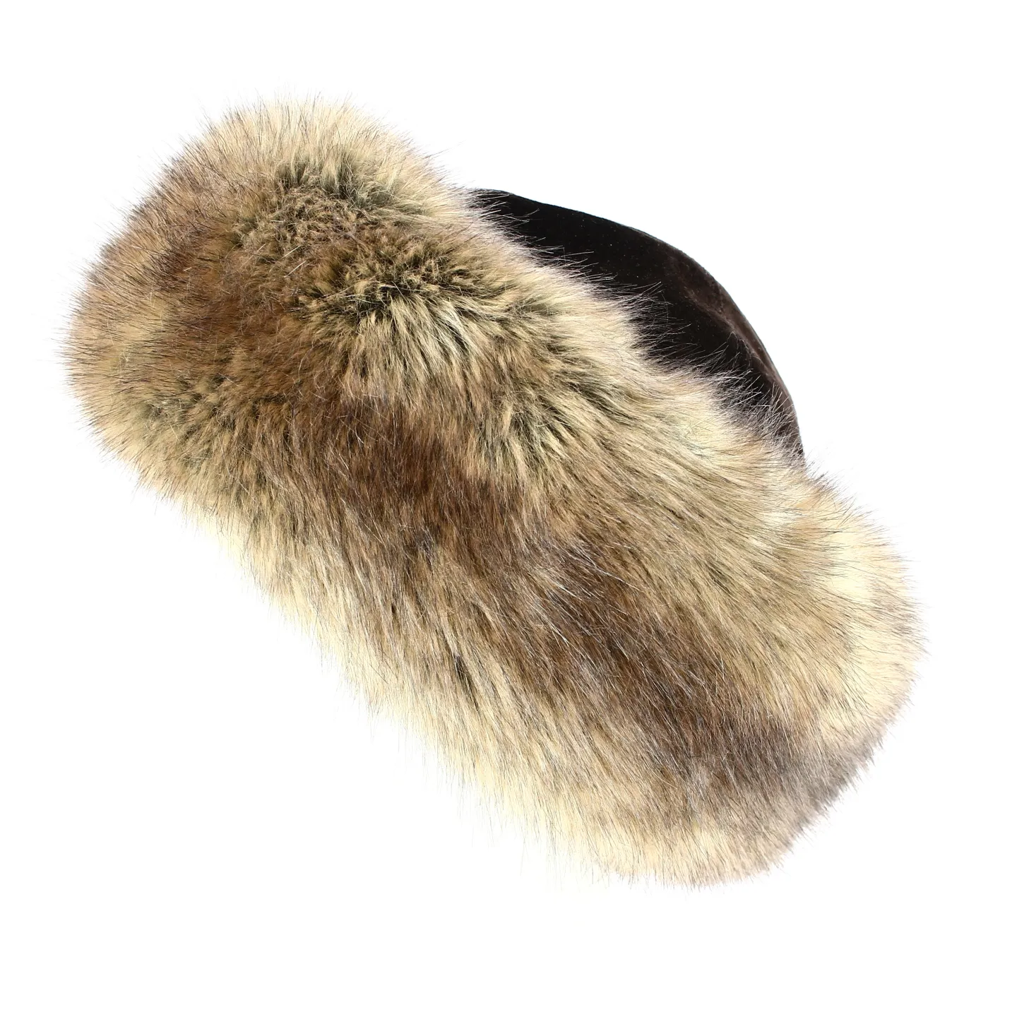 Toque Nastasia Cuir & Fausse Fourrure Renard Marron- Traclet Reference : 8937 | Chapellerie Traclet